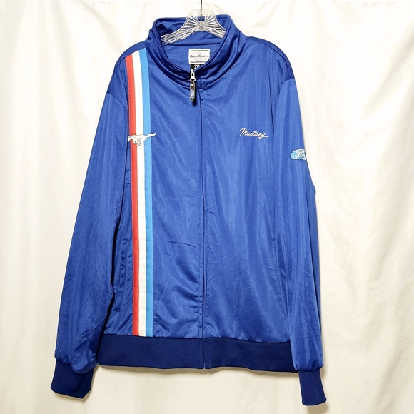 David Carey Originals Ford Mustang Car Club Show Blue Zip-up Jacket Size 2XL - Picture 2 of 10
